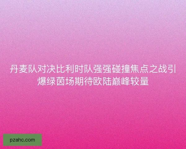 丹麦队对决比利时队强强碰撞焦点之战引爆绿茵场期待欧陆巅峰较量