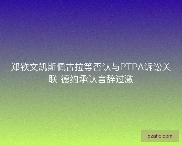 郑钦文凯斯佩古拉等否认与PTPA诉讼关联 德约承认言辞过激